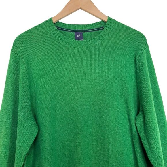 Gap Green Crewneck Long Sleeve Knit Pullover Sweater L - Picture 3 of 8